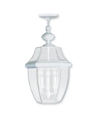 Livex - Monterey 3-Light White Outdoor Chain Lantern