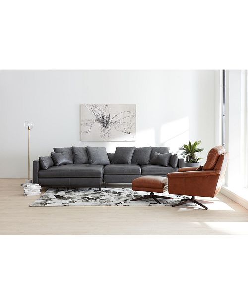 Furniture Plassey Leather Sectional Sofa Collection Reviews
