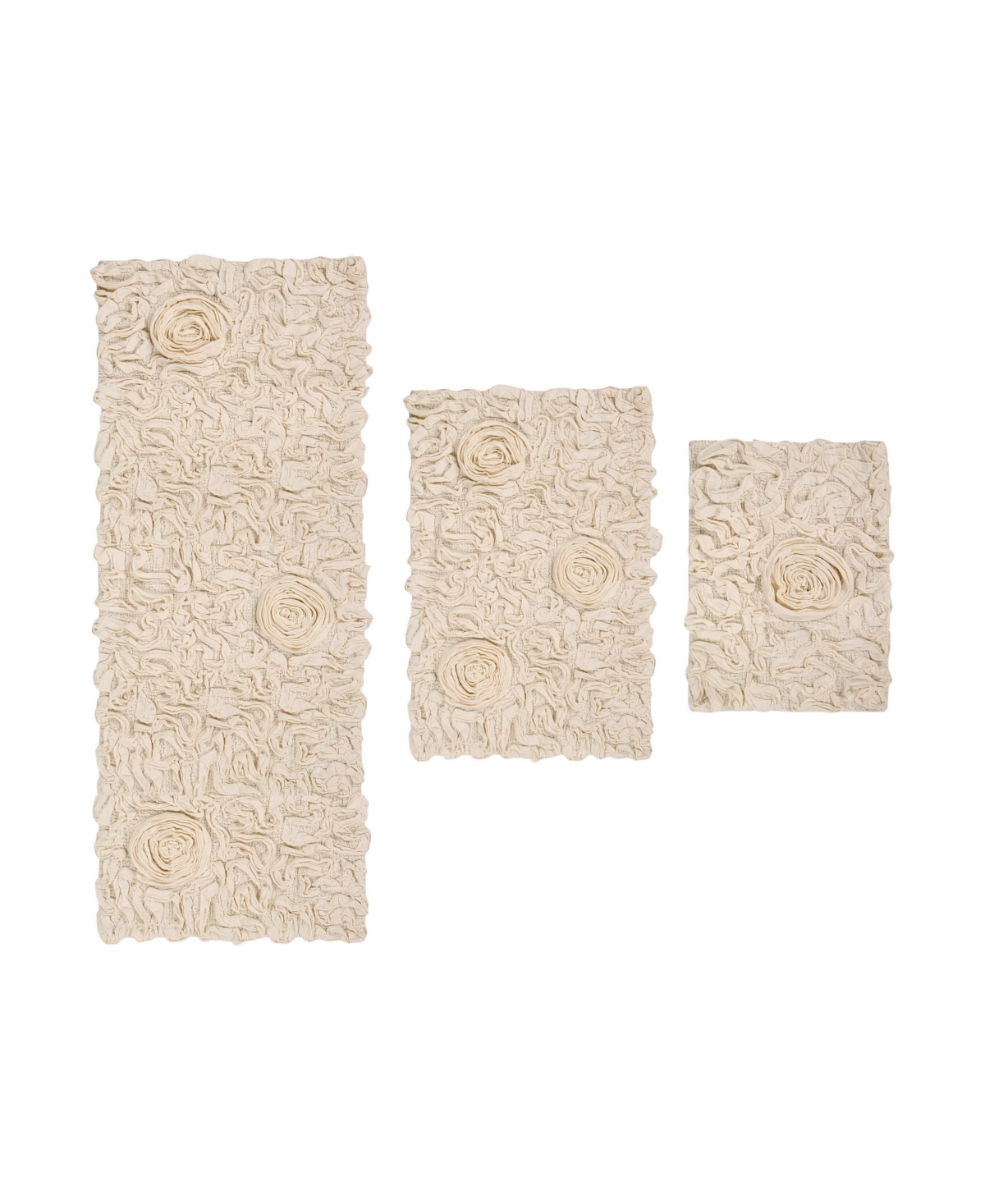 Home Weavers Bell Flower 3-pc. Bath Rug Set In Natural