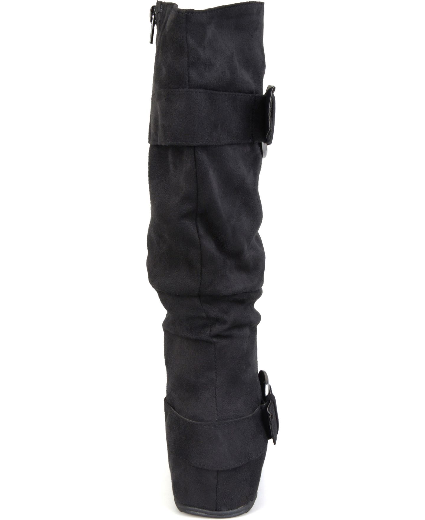 Женские ботинки Journee Collection Jester Slouchy Mid Shaft Boots, Regular, Wide Calf, & Extra Wide Calf, цвет: Чёрный — фото 4
