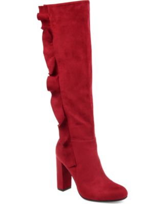 red wide width boots