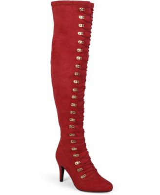 macy's red thigh high boots