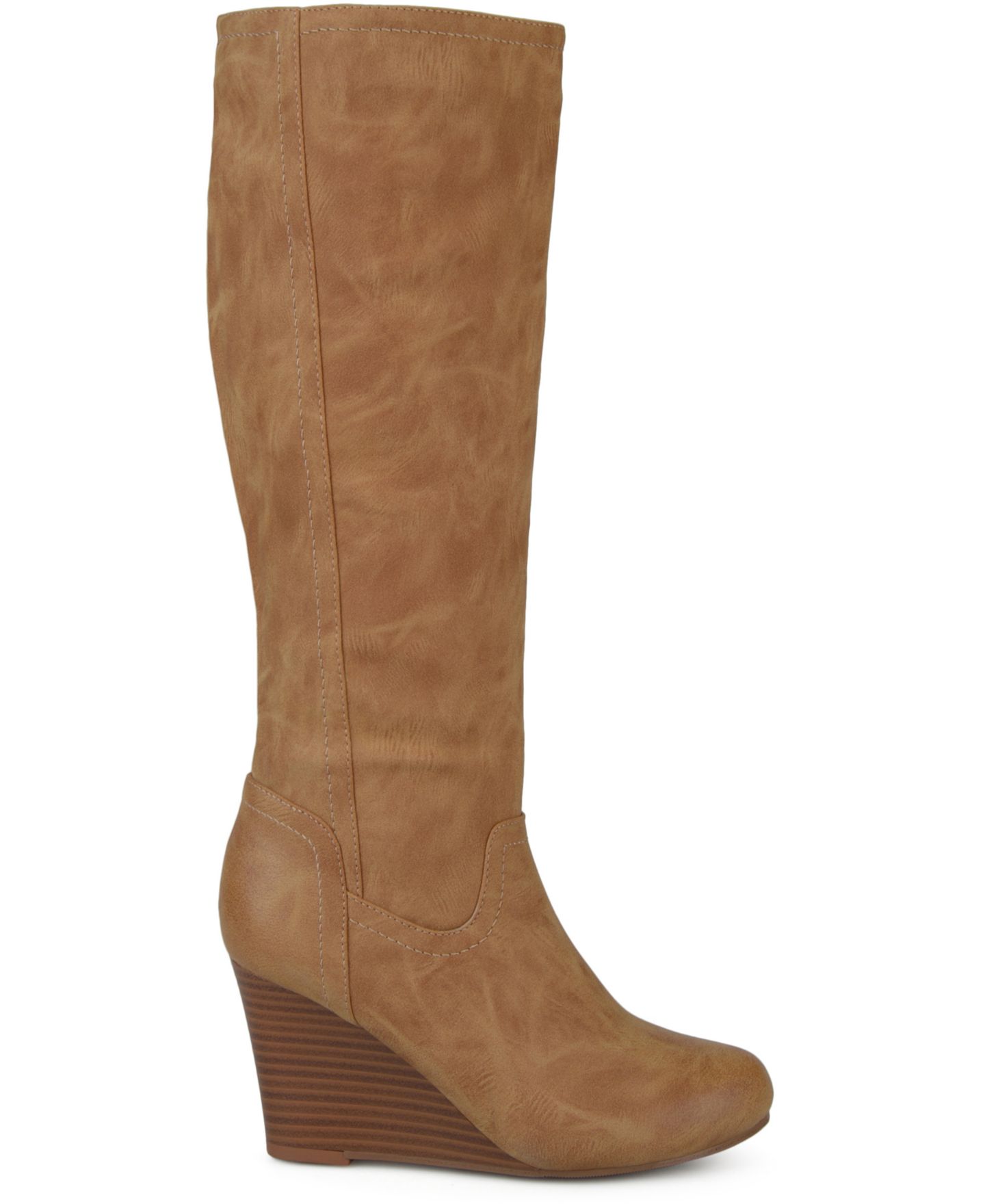 Женские ботинки Journee Collection Langly Regular & Wide Calf Knee High Wedge, цвет: Чёрный — фото 8