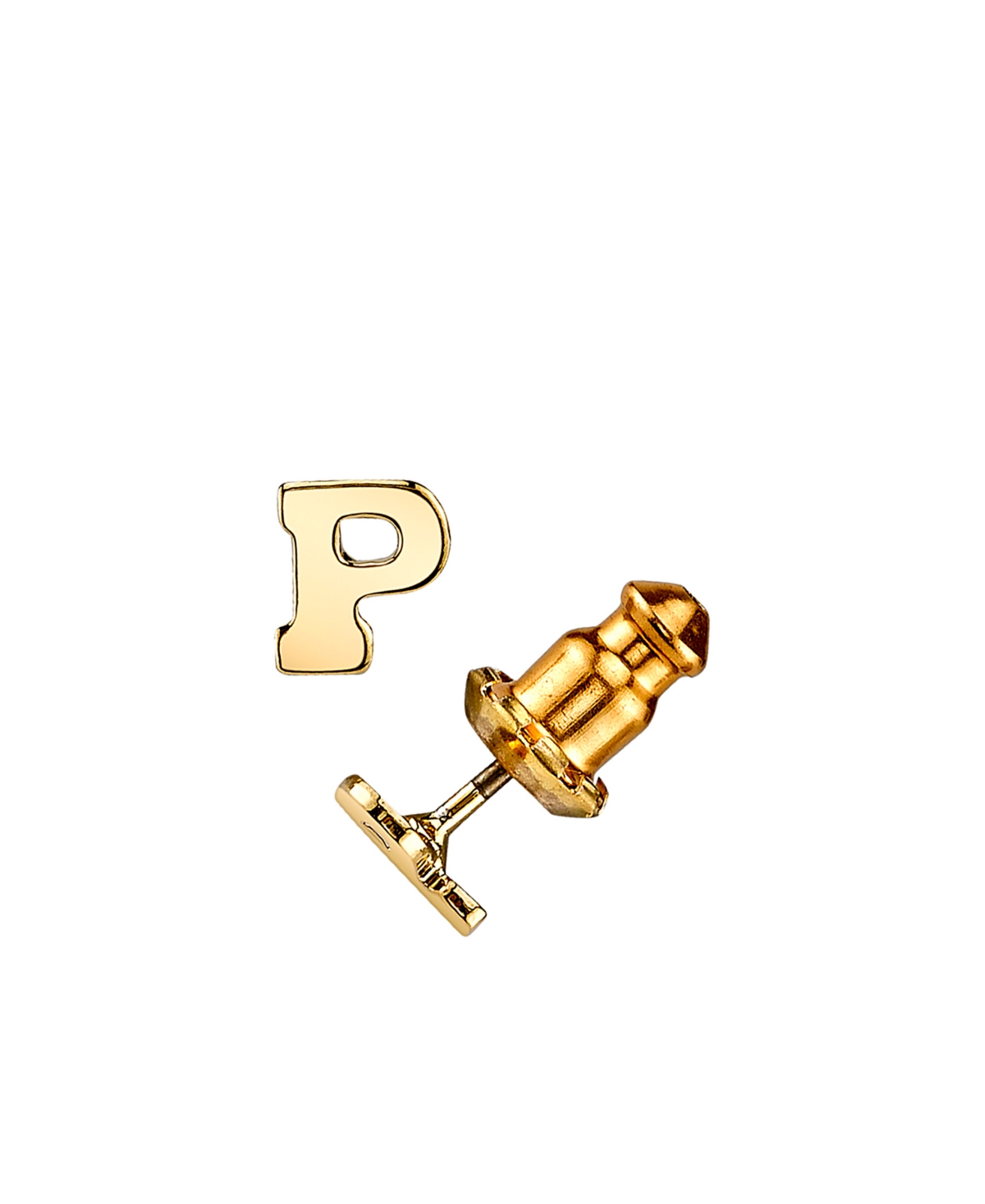 2028 14k Gold-dipped Initial Button Earrings In Yellow K