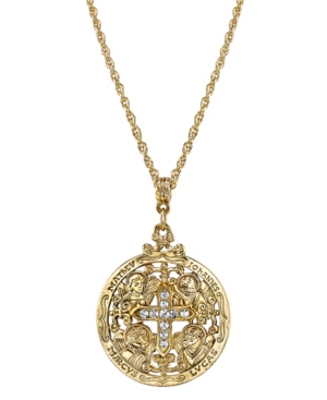 image of Symbols of Faith 14K Gold-Dipped Crystal Writers of The Good Word Pendant Necklace 24