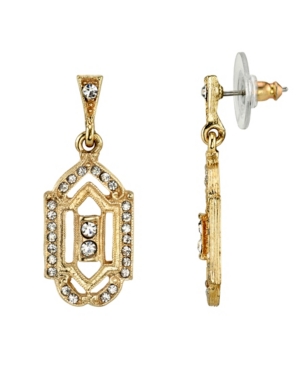 image of Downton Abbey Gold-Tone Crystal Post Drop Earrings