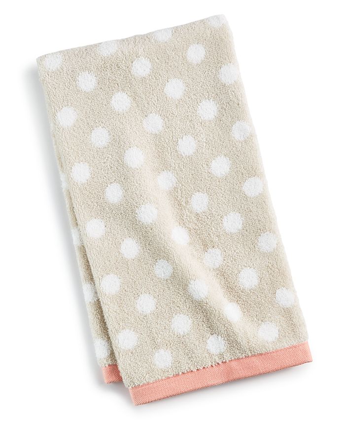 Martha Stewart Collection 15" x 28" Cotton Dot Spa Fashion Hand Towel, Created for Macy's Macy's