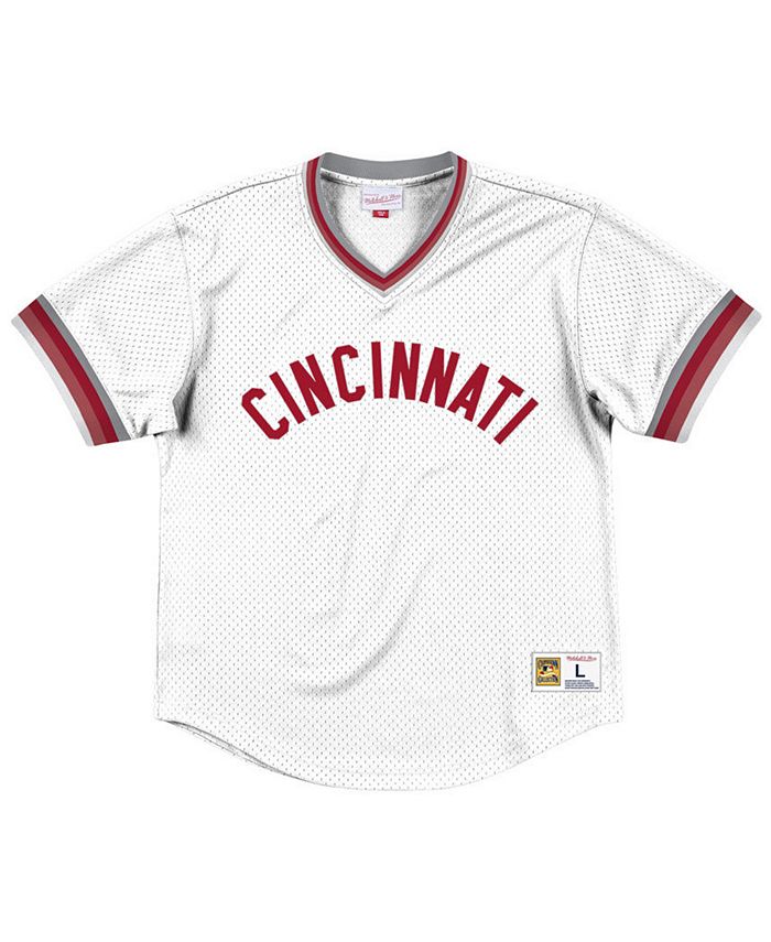 Cincinnati Reds Mens Jersey Mitchell & Ness Mesh Wordmark V Neck – THE 4TH  QUARTER