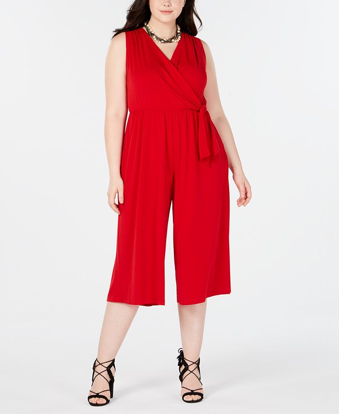 Robbie Bee Plus Size Cropped Jumpsuit - Macy's