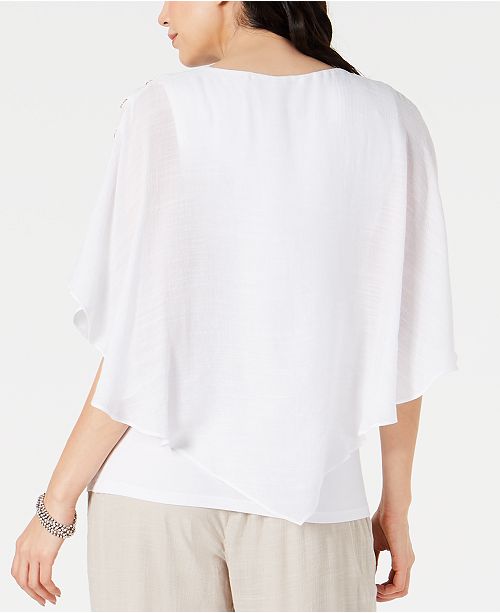 JM Collection Gauze Cape Gauze Top, In Regular and Petite, Created for