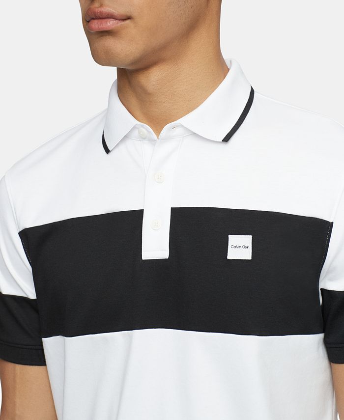 Calvin Klein Men's Regular-Fit Colorblocked Polo Shirt - Macy's