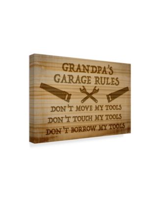 Jean Plout 'Grandpas Garage Rules' Canvas Art - 12" x 19"