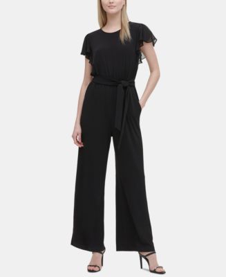 Calvin klein flutter sleeve jumpsuit deals