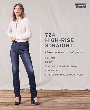 Details about   Levi Women 724 High-Rise Utility Skinny Straight Pants Through Hip Thigh Jeans 