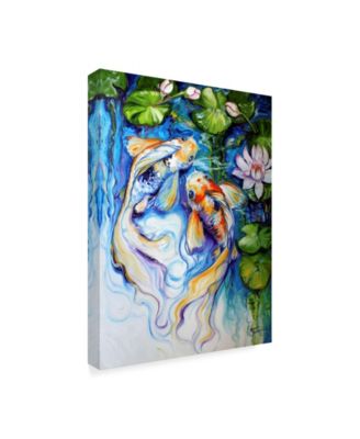 Marcia Baldwin 'Koi Koi And Lily' Canvas Art - 14" x 19"