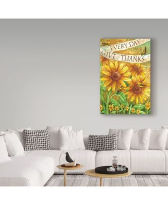 Melinda Hipsher 'Sunflower Give Thanks Everyday' Canvas Art - 12" x 19"