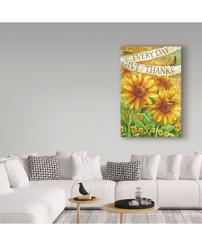 Trademark Global Melinda Hipsher 'Sunflower Give Thanks Everyday ...