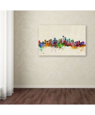 Trademark Global Michael Tompsett 'Seattle, Washington' Canvas Art - 24" x 16"