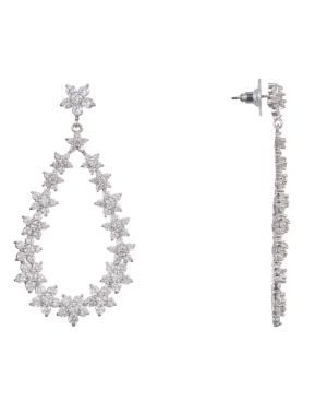 image of Nina Floral Open Teardrop Earrings