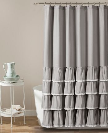 Lush Décor - Ella Lace Ruffle 72" x 72" Shower Curtain
