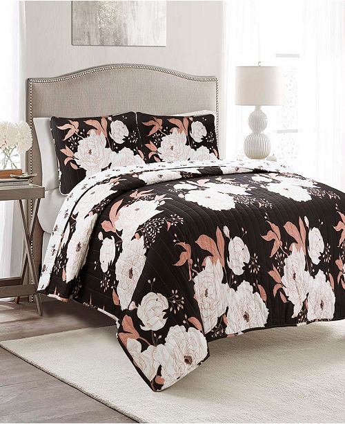 Lush Decor Zinnia Reversible 3 Piece Full Queen Quilt Set