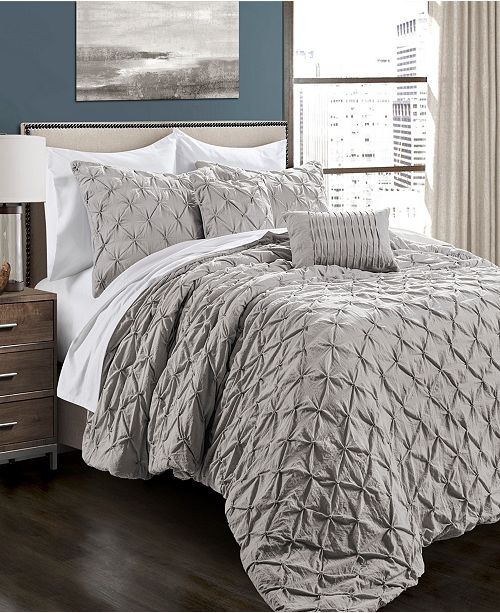 Lush Decor Ravello Pintuck 5 Piece Full Queen Comforter Set