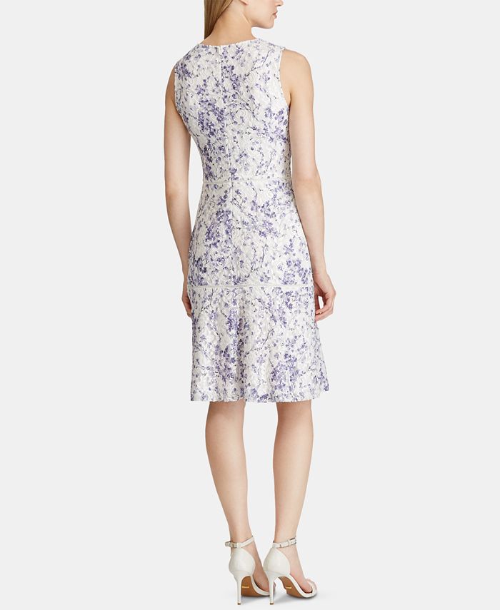 Lauren Ralph Lauren Floral-Print Sleeveless Lace Dress - Macy's