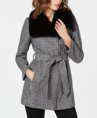 macy's inc faux fur coat