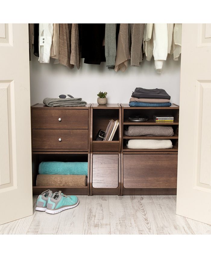 IRIS USA Modular Wood Stacking Open Storage Box, Narrow - Macy's