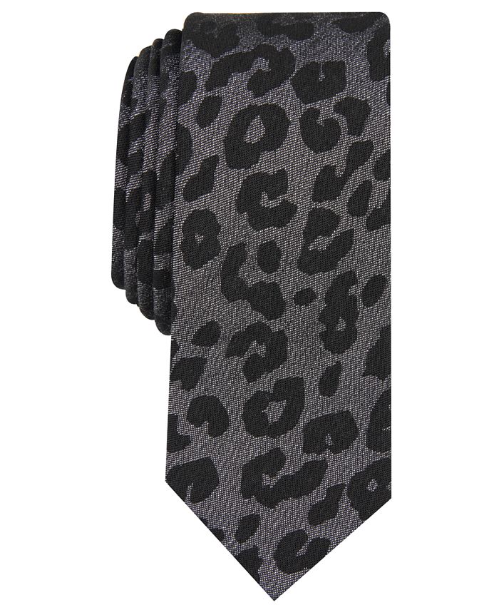 INC International Concepts INC Men's Skinny Saharan Cheetah Tie, Created for Macy's - Macy's