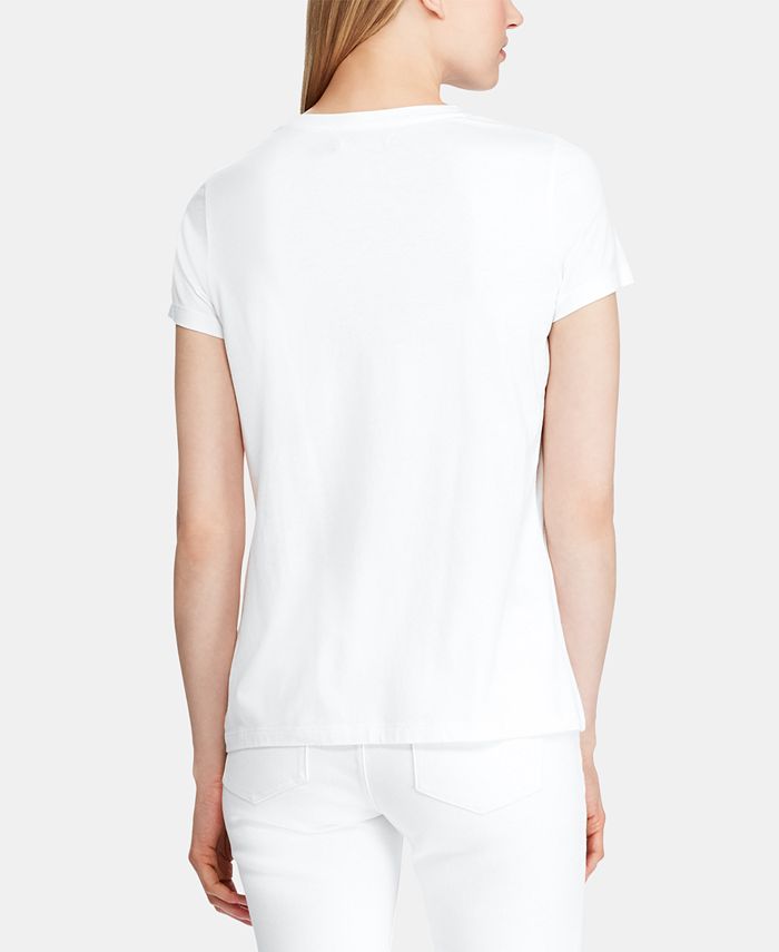 Lauren Ralph Lauren Graphic-Print Sequined Logo T-Shirt - Macy's