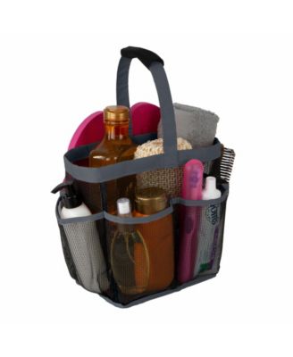 Simplify - 7 Compartment Mesh Shower Tote Caddy in Charcoal