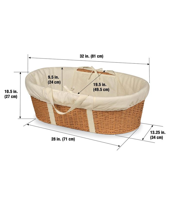 Badger Basket Unisex WickerLook Woven Baby Moses Basket With Bedding