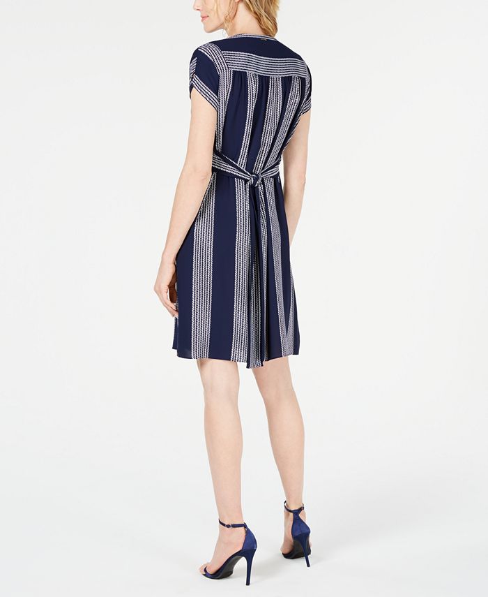 Anne Klein Striped A-Line Dress - Macy's