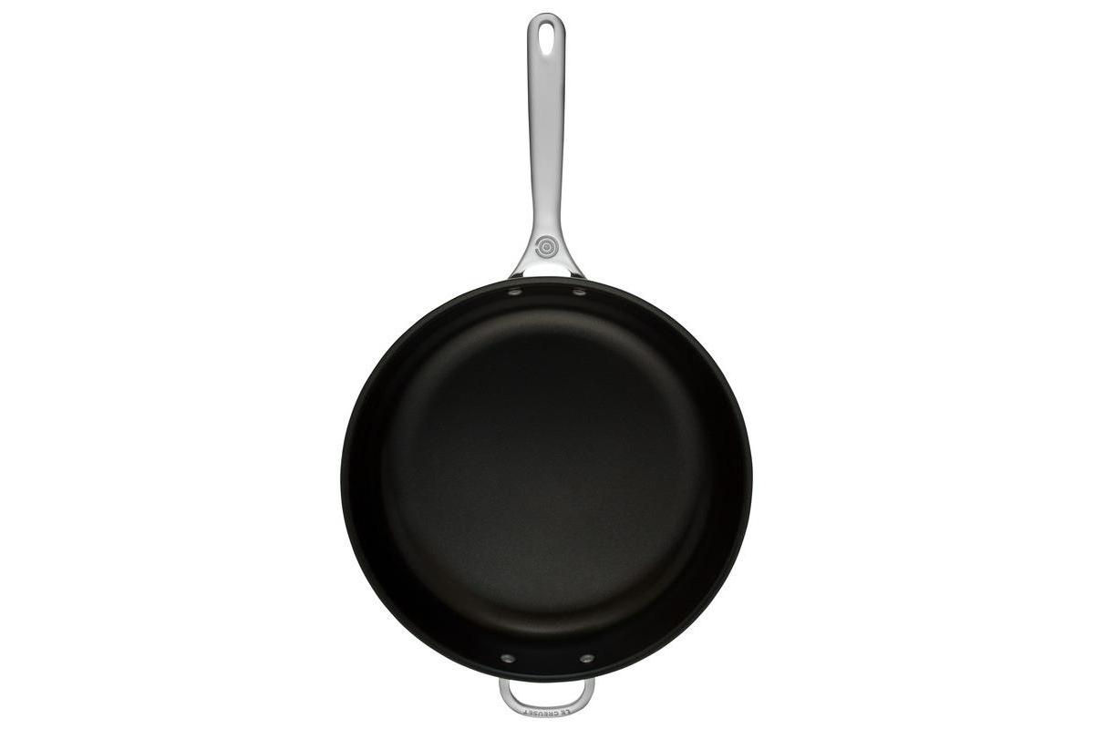 Shop Le Creuset 12.5" Nonstick Deep Fry Pan With Helper Handle In N,a