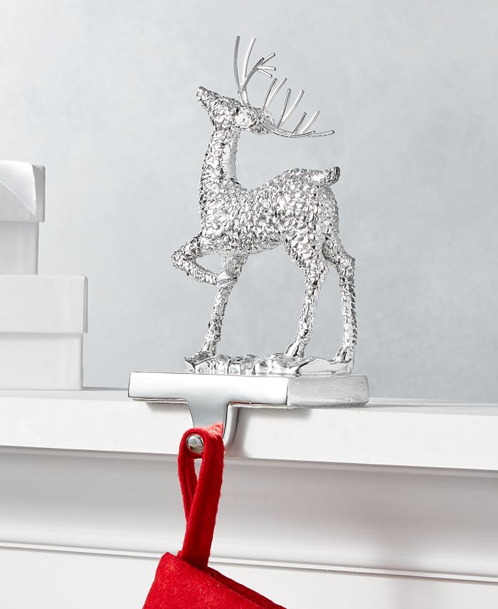 Holiday Lane Shine Bright Metal Reindeer Stocking Holder, Created for