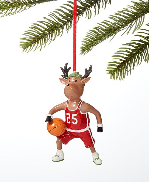 Holiday Lane Sports Basketball Reindeer Ornament Created For