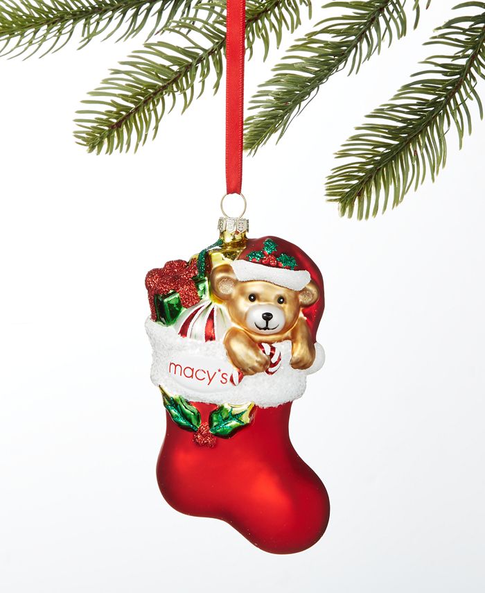 Holiday Lane Macy's Stocking with Gifts Ornament, Created for Macy's