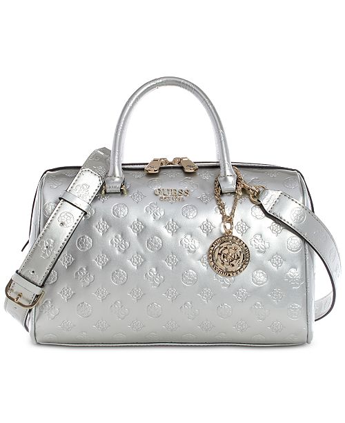 GUESS Peony Shine Box Satchel & Reviews Handbags & Accessories Macy's
