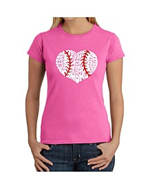 Women's Word Art T-Shirt - Baseball Mom