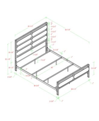 Queen Size Metal and Wood Plank Bed