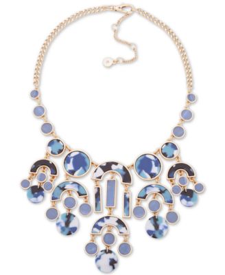 DKNY - Gold-Tone Stone & Crystal Statement Necklace, 16" + 3" extender