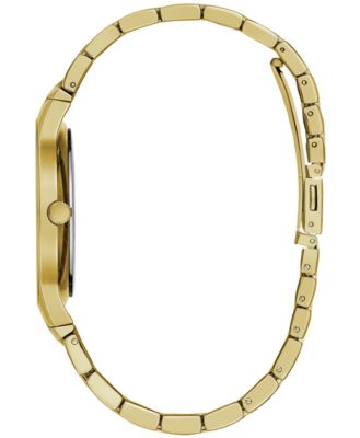  Designed by Bulova Men's Diamond-Accent Gold-Tone Stainless Steel Bracelet Watch 40mm