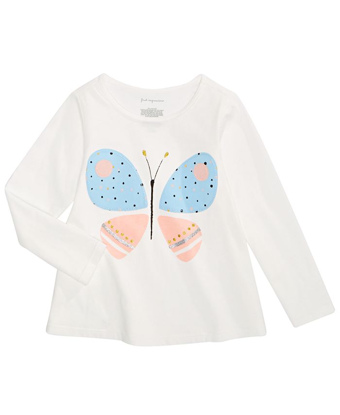 First Impressions Toddler Girls Butterfly Cotton T-Shirt, Created for ...