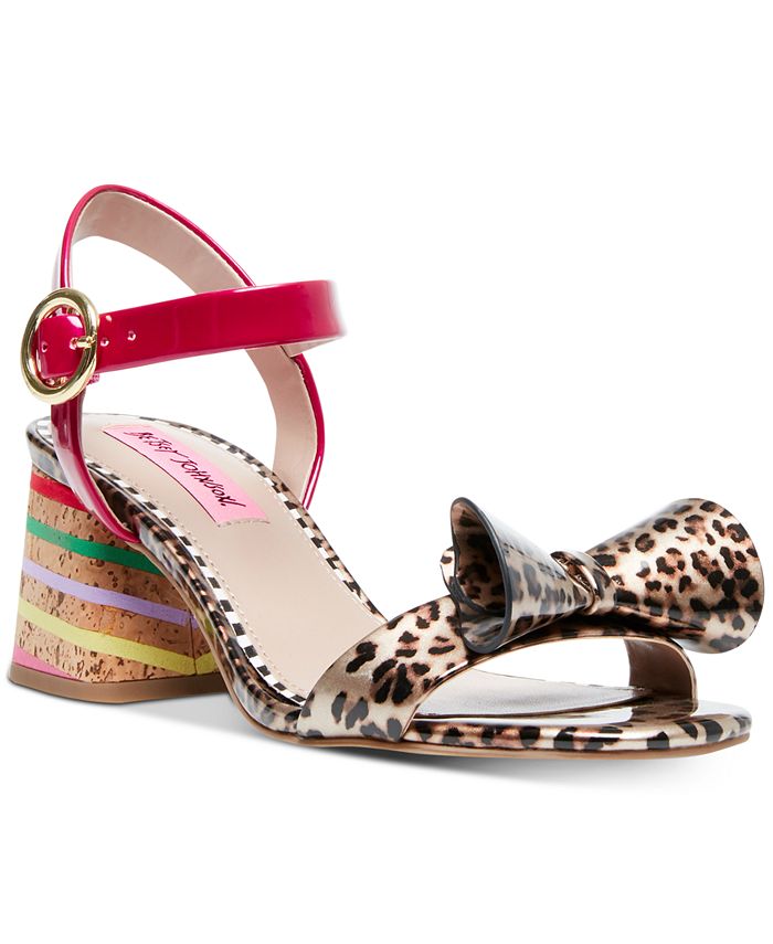 Betsey Johnson Lanore Ankle Strap Bow Sandals - Macy's