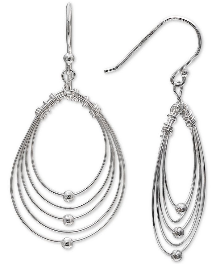 Giani Bernini Multi-Layer Bead Drop Earrings in Sterling Silver ...