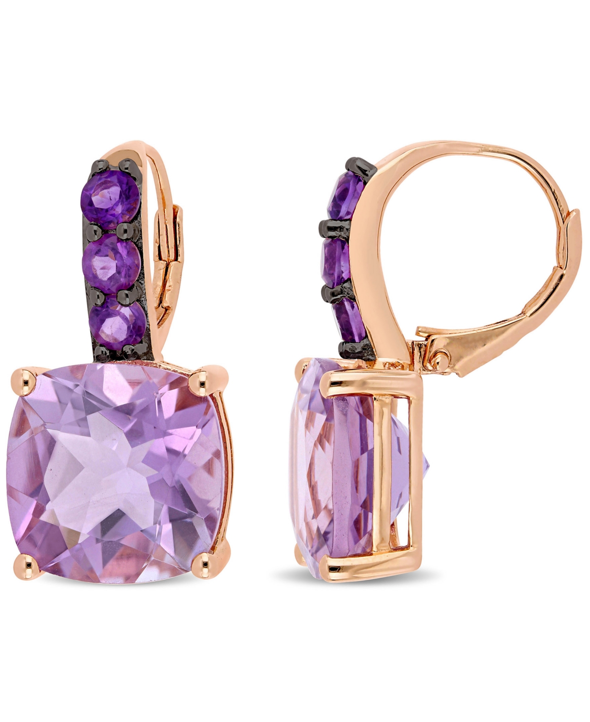 Macy's Pink Amethyst (15-1/2 Ct. T.w.) Drop Earrings In 18k Rose Gold Over Sterling Silver In Amethyst