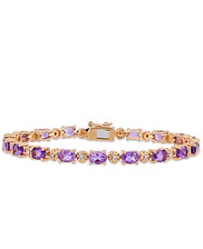 Amethyst (7-1/5 ct.t.w.) with Diamond Accent Tennis Bracelet in 18K Rose Gold over Sterling Silver