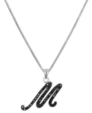 image of Sterling Silver Necklace, Black Diamond 