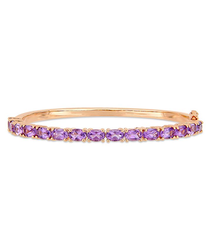 Macy's Amethyst (6 ct. t.w.) Bangle in 18k Rose Gold over Sterling ...